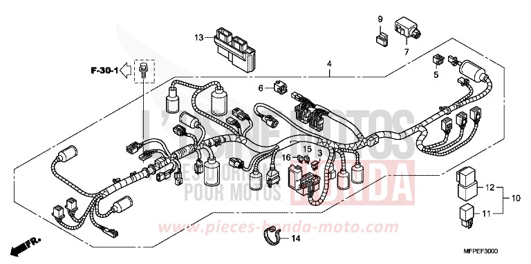 KABELBAUM von CB1300 Super Bold'or ABS GRAPHITE BLACK (NHB01EB) von 2010